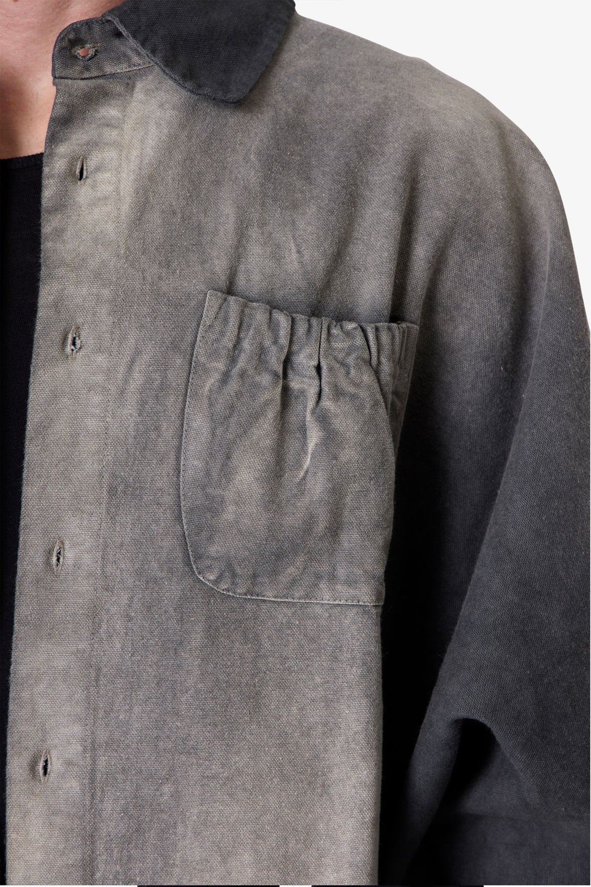 Spray Denim L/S Shirt - Washed Black | mnml