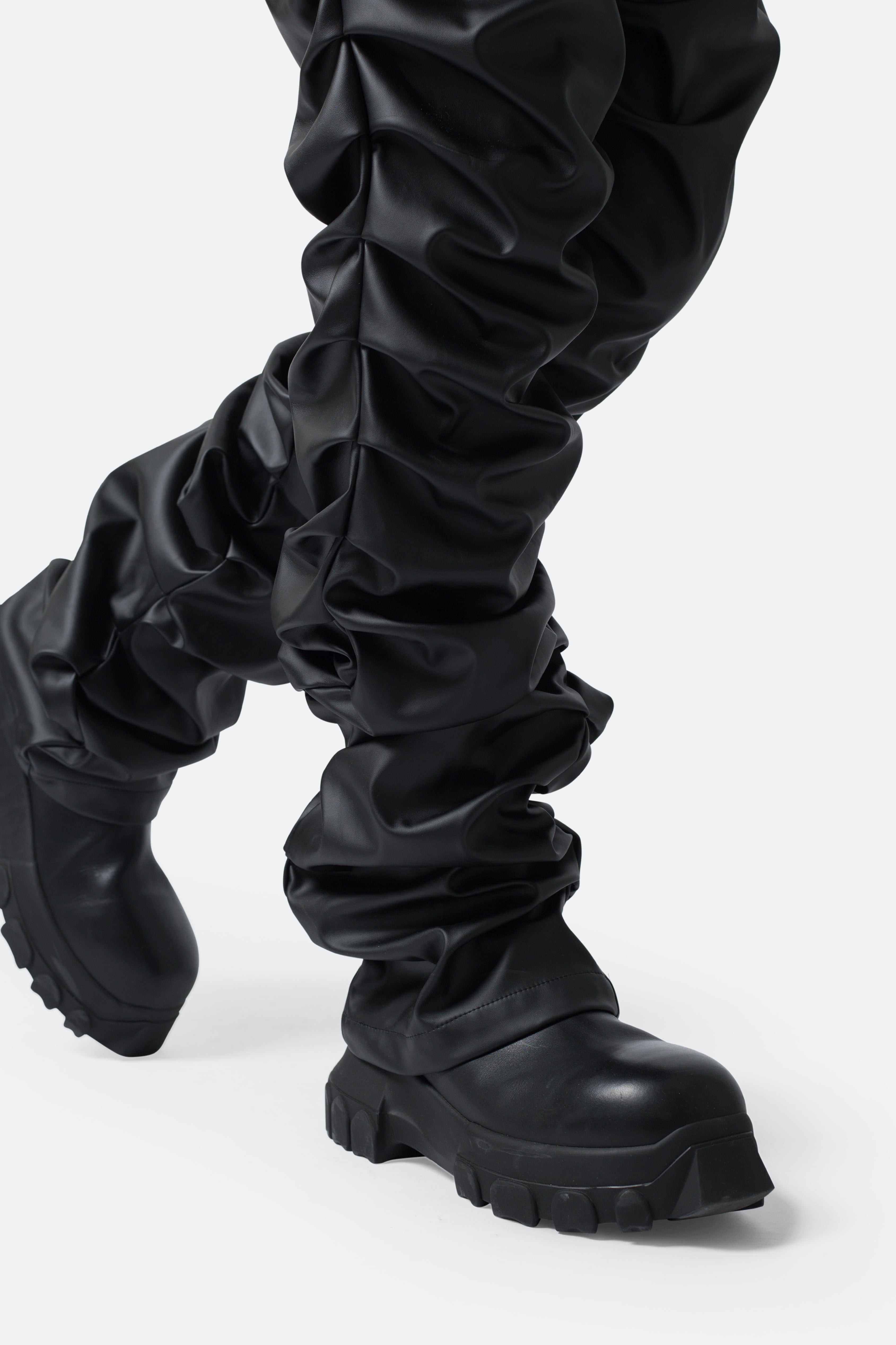 お中元 お歳暮 お年賀 夏 冬 年末年始のご挨拶 ギフト 通販な Stacked Leather now shop | mnml | Black - Pants パンツ