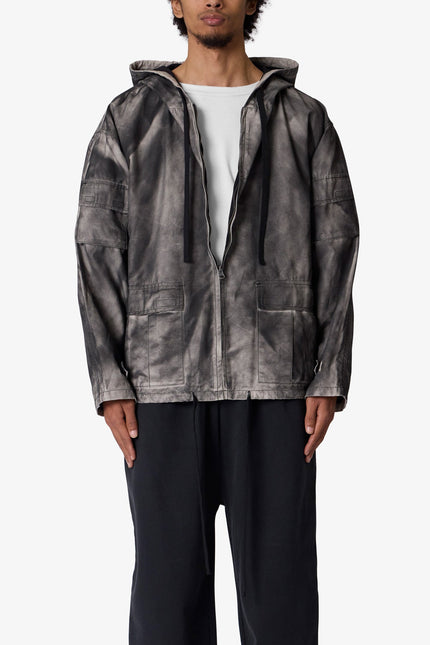 Stained Canvas Work Jacket - Charcoal Grey