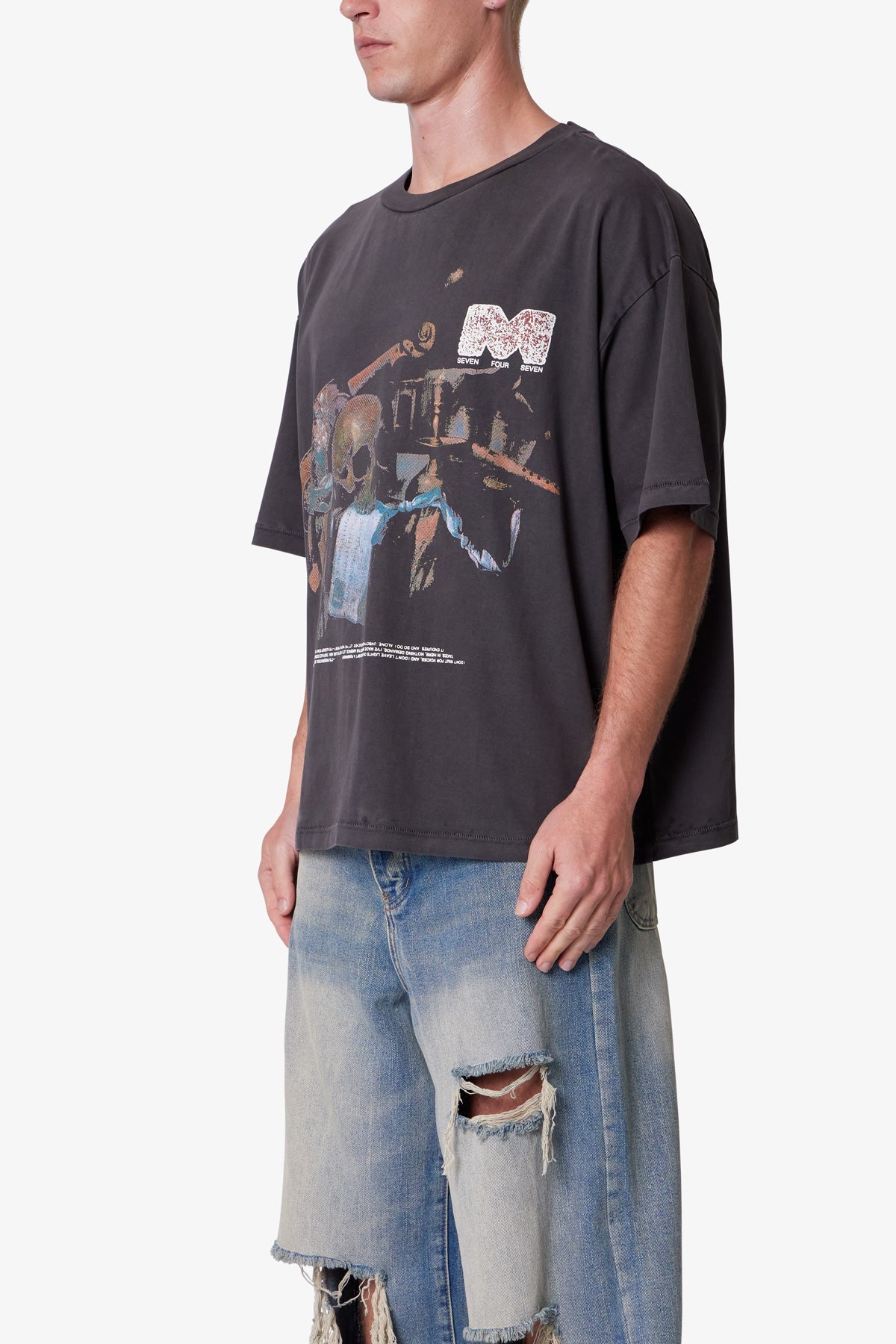 Still Life Printed Tee - Washed Black | mnml | shop now