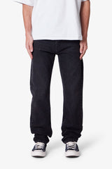 Straight Denim - Stone Wash Black