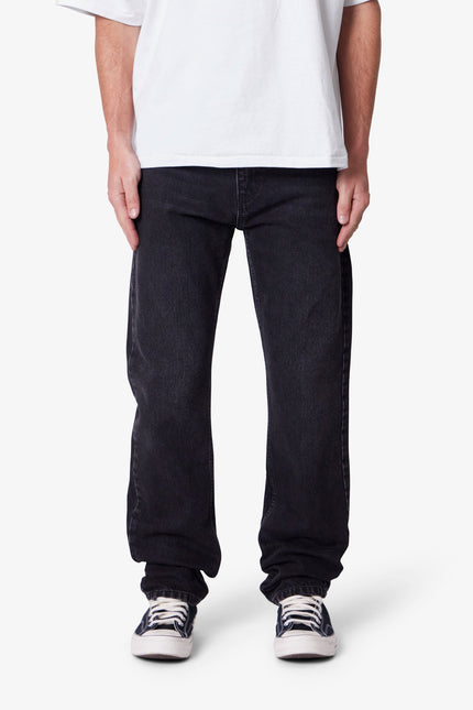 Straight Denim - Stone Wash Black
