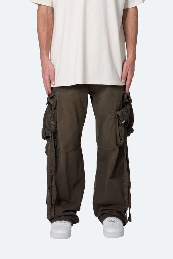 Strapped Multi Cargo Pants - Brown | mnml | shop now