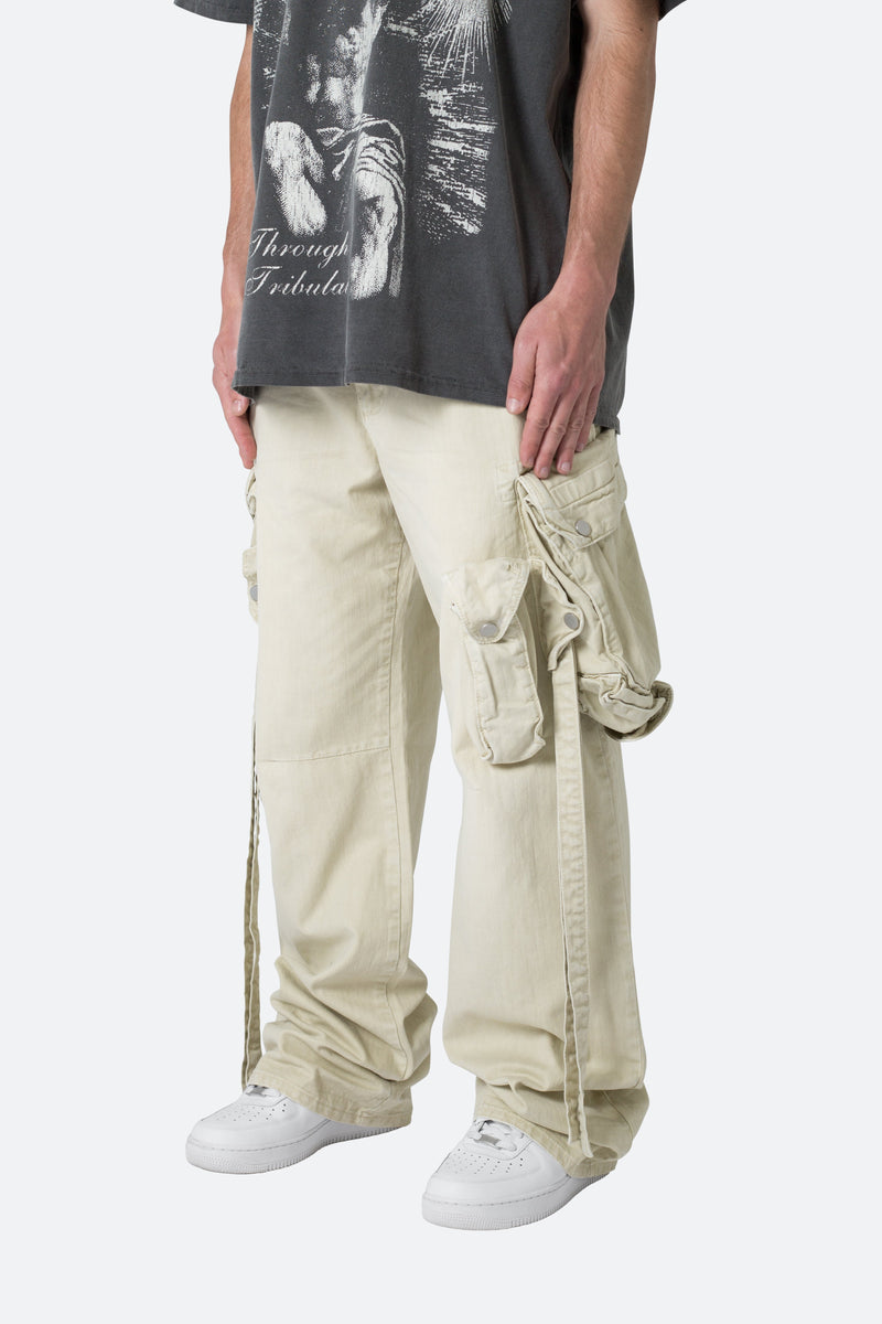 Strapped Multi Cargo Pants - Khaki