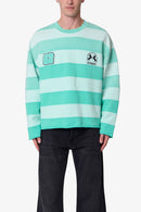 Jersey de cuello redondo a rayas - Verde