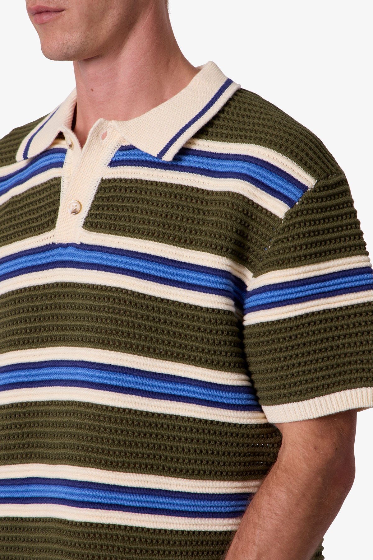 ワコマリア 23ss striped knit polo shirt Mサイズ Striped Knit S/S Polo Shirt - Multi | mnml