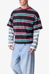 Striped Layered L/S Tee - Green/Black