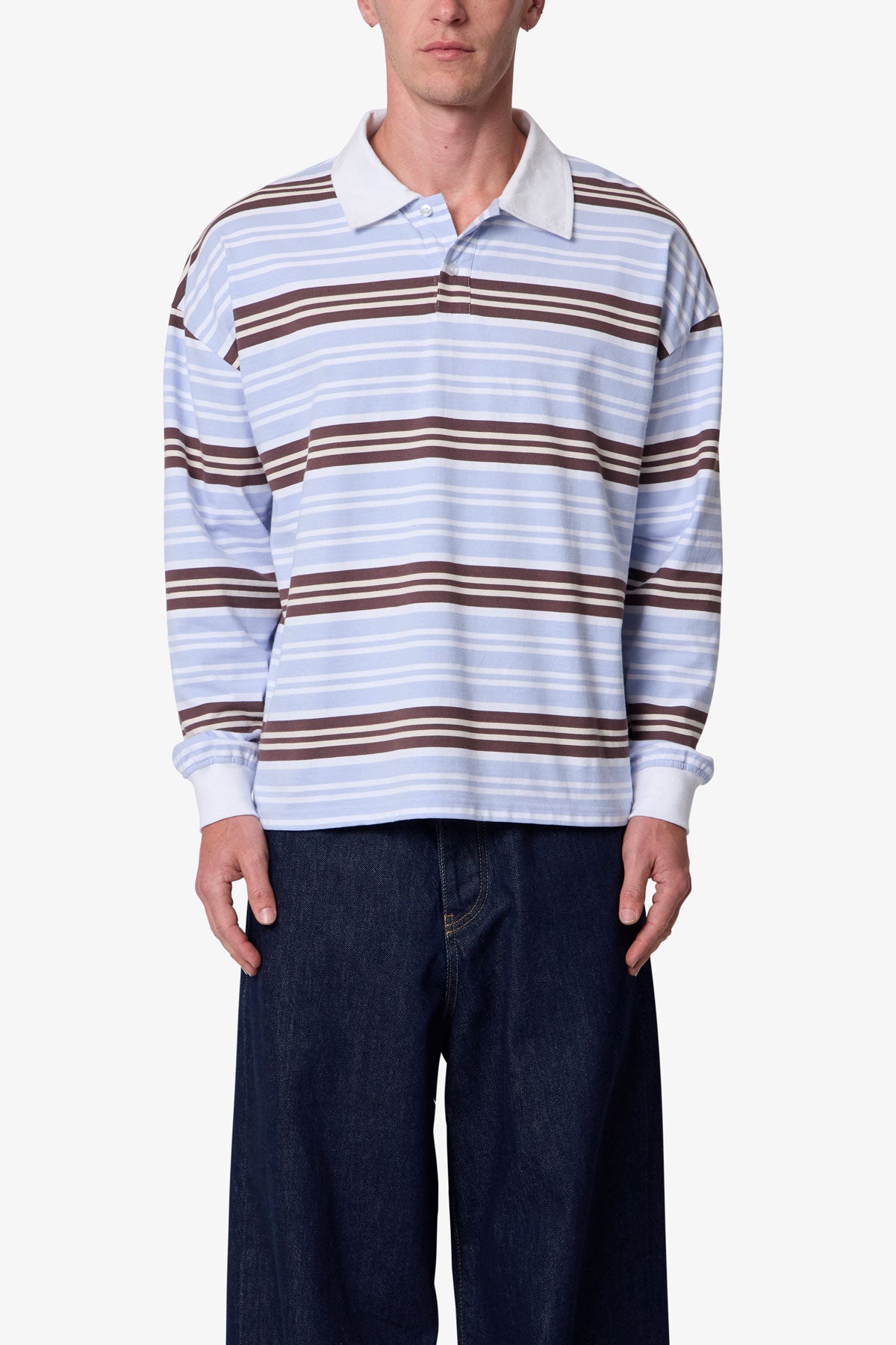 Striped L/s Polo Shirt - Multi | mnml