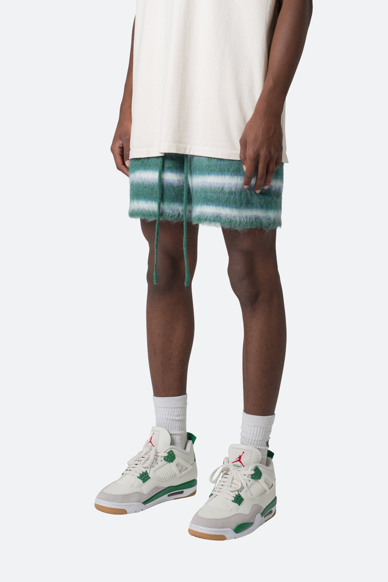 Striped Mohair Shorts - Green