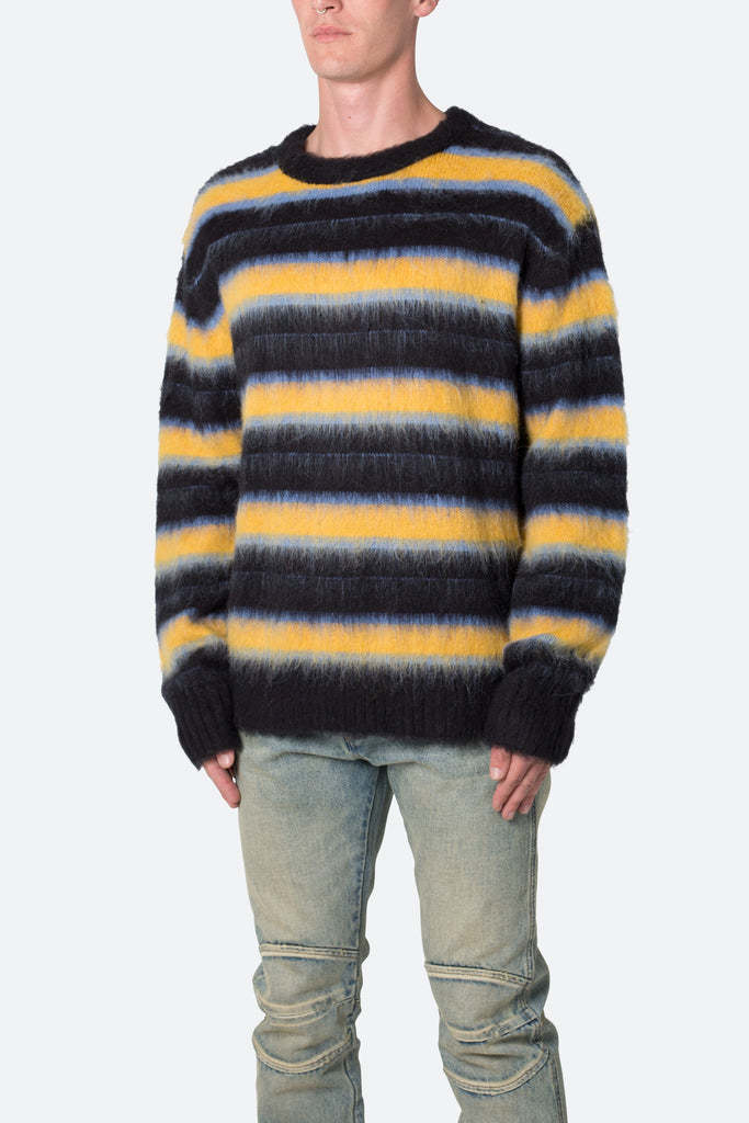 Striped Mohair Sweater - Black | mnml | shop now