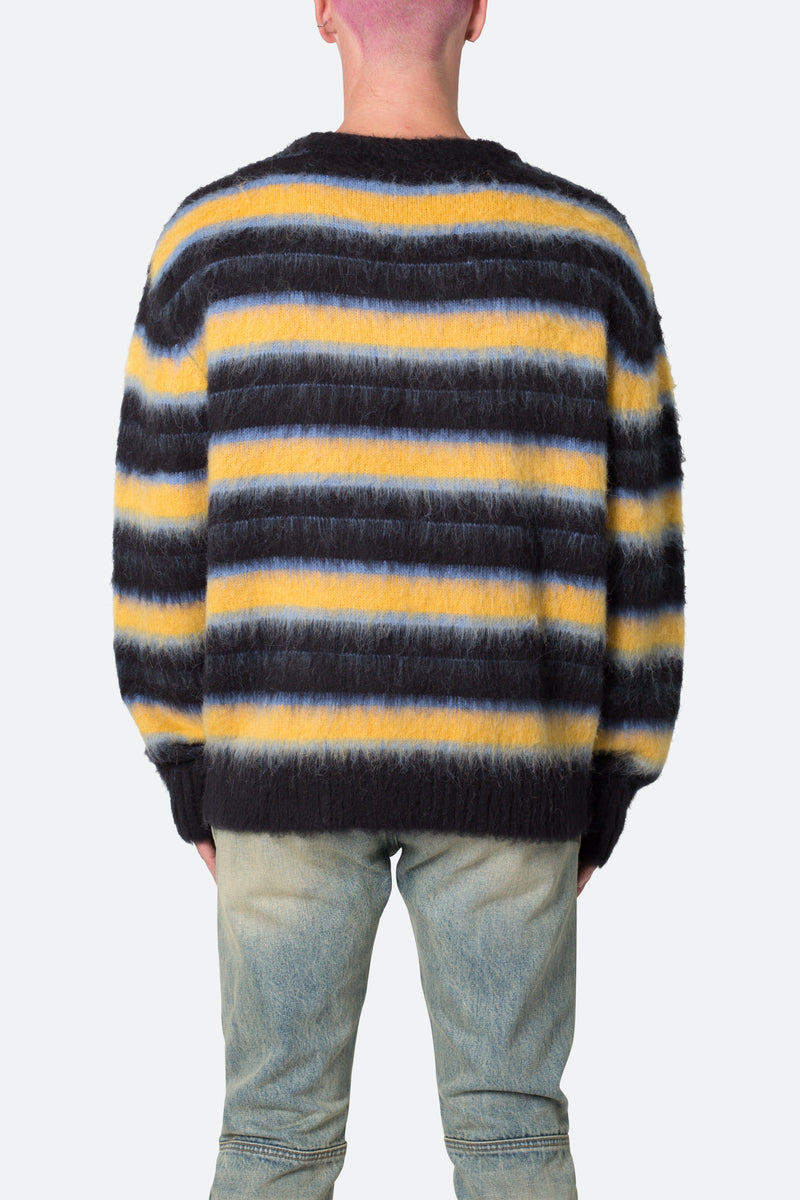 Striped Mohair Sweater - Black | mnml | shop now