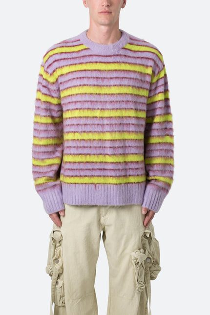 Striped Mohair Sweater - Green/Purple