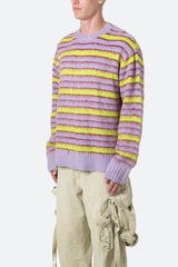 Striped Mohair Sweater - Green/Purple