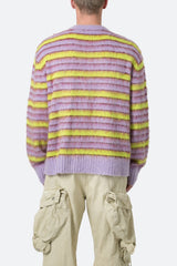 Striped Mohair Sweater - Green/Purple