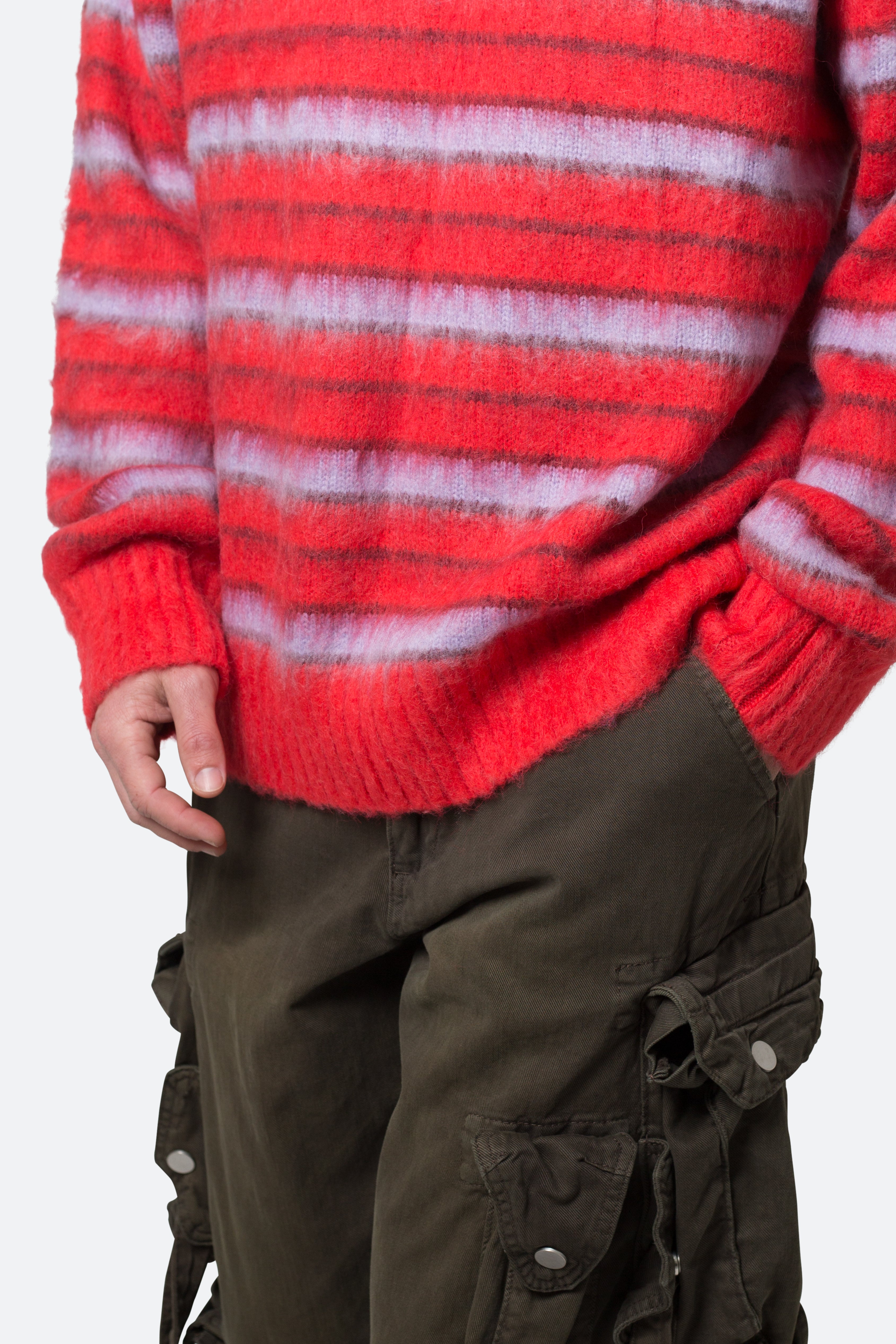 Striped Mohair Sweater - Red | mnml | shop now Striped Mohair Sweater - Red | mnml | shop now
