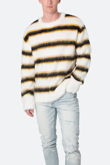 Striped Mohair Sweater - White