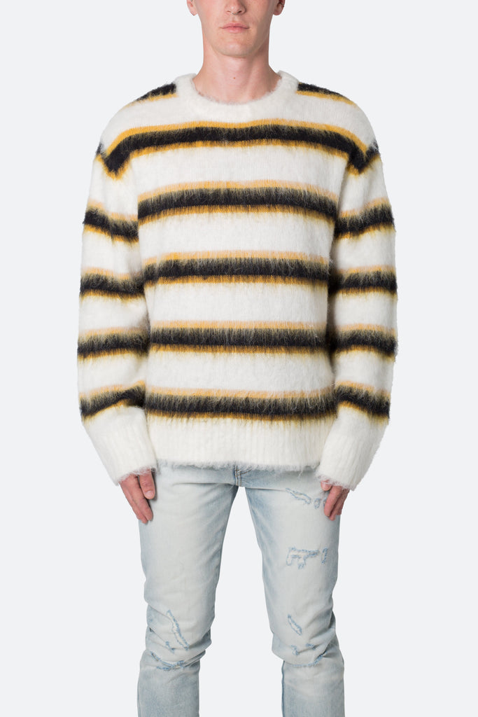 Striped Mohair Sweater - White