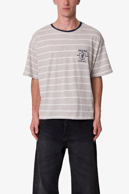 Striped Requiem Tee - Grey/White