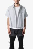 Camisa de manga corta a rayas - Gris/Blanco