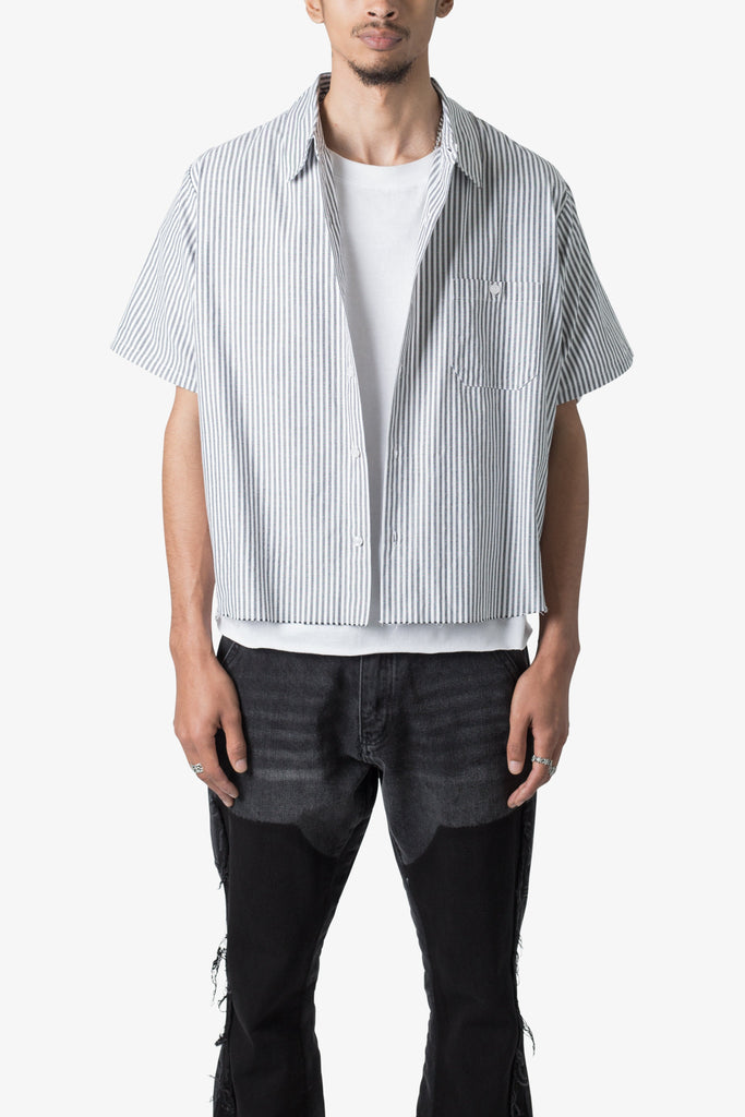 Striped S/S Shirt - Grey/White | mnml | shop now