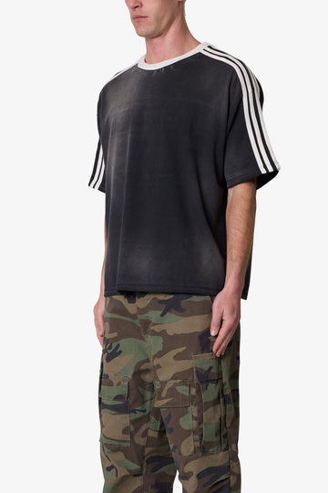 Striped Soccer Tee - Black