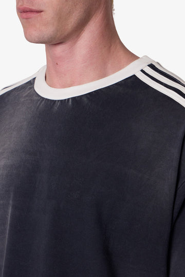 Striped Soccer Tee - Black