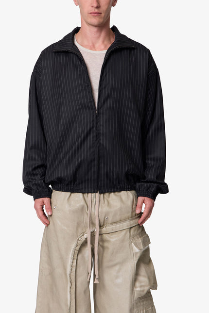 Striped Track Jacket - Black