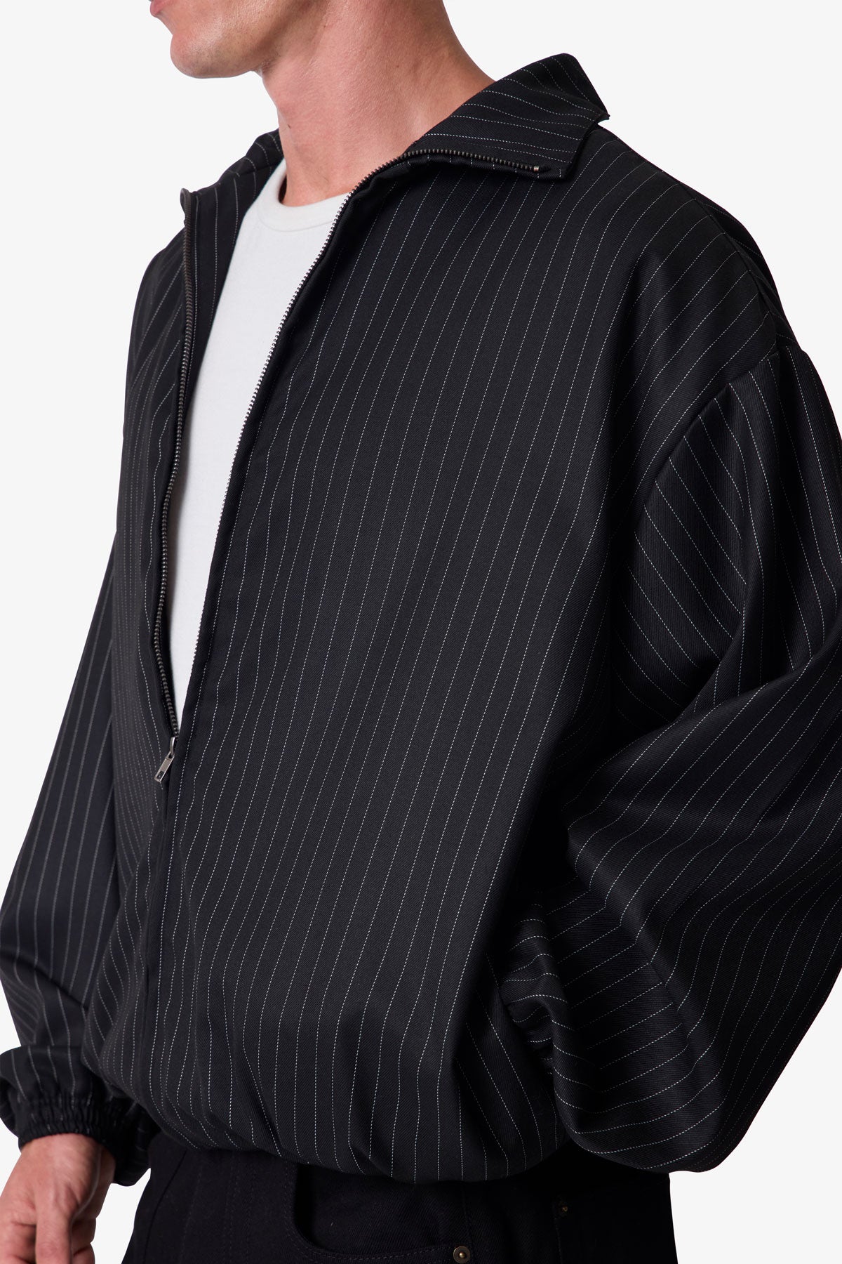 Striped Track Jacket - Black | mnml