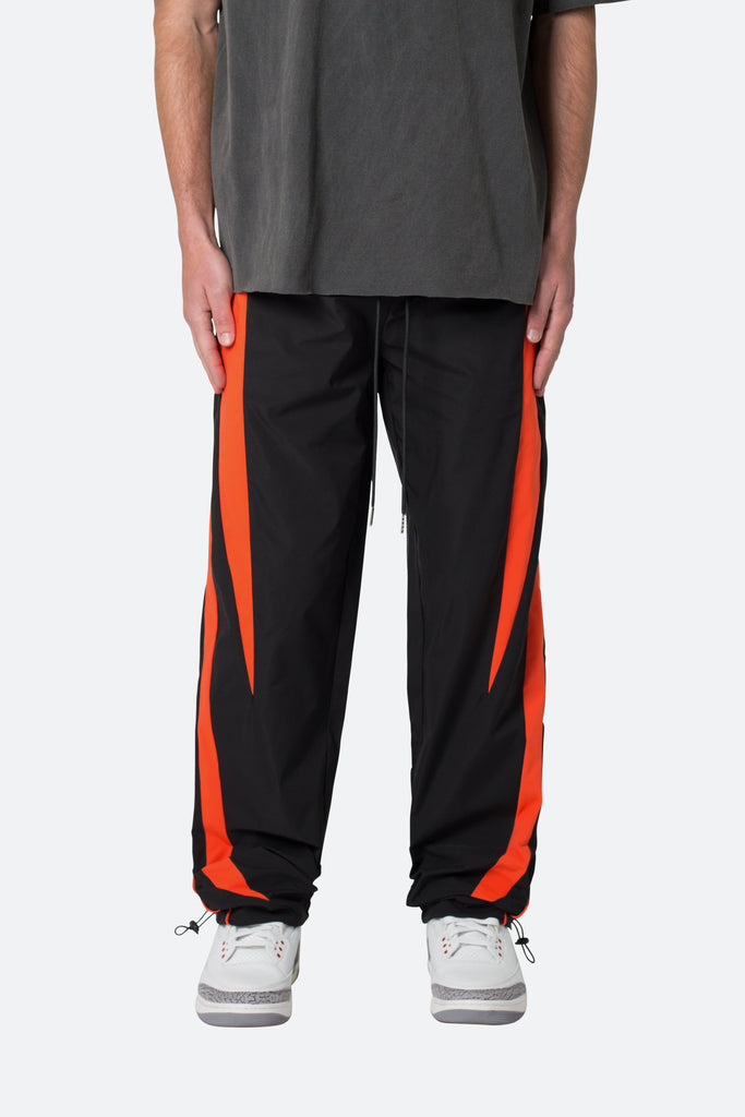 Striped Track Pants - Black/Orange | mnml | shop now