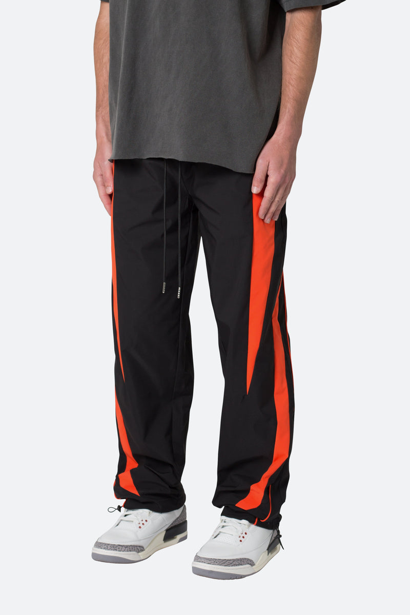 Striped Track Pants - Black/Orange | mnml | shop now