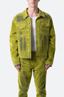 Chaqueta vaquera de ante con tachuelas - Verde