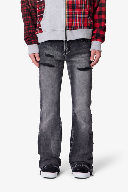 Studded Super Flare Denim - Black