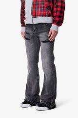 Studded Super Flare Denim - Black