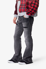 Studded Super Flare Denim - Black