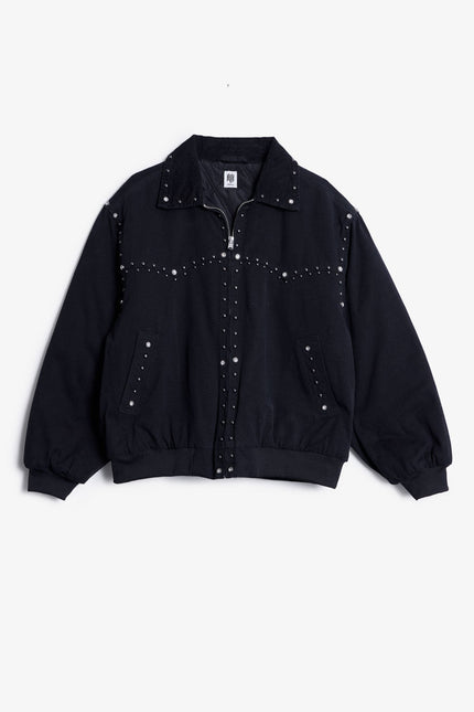 Studded Work Jacket - Washed Black