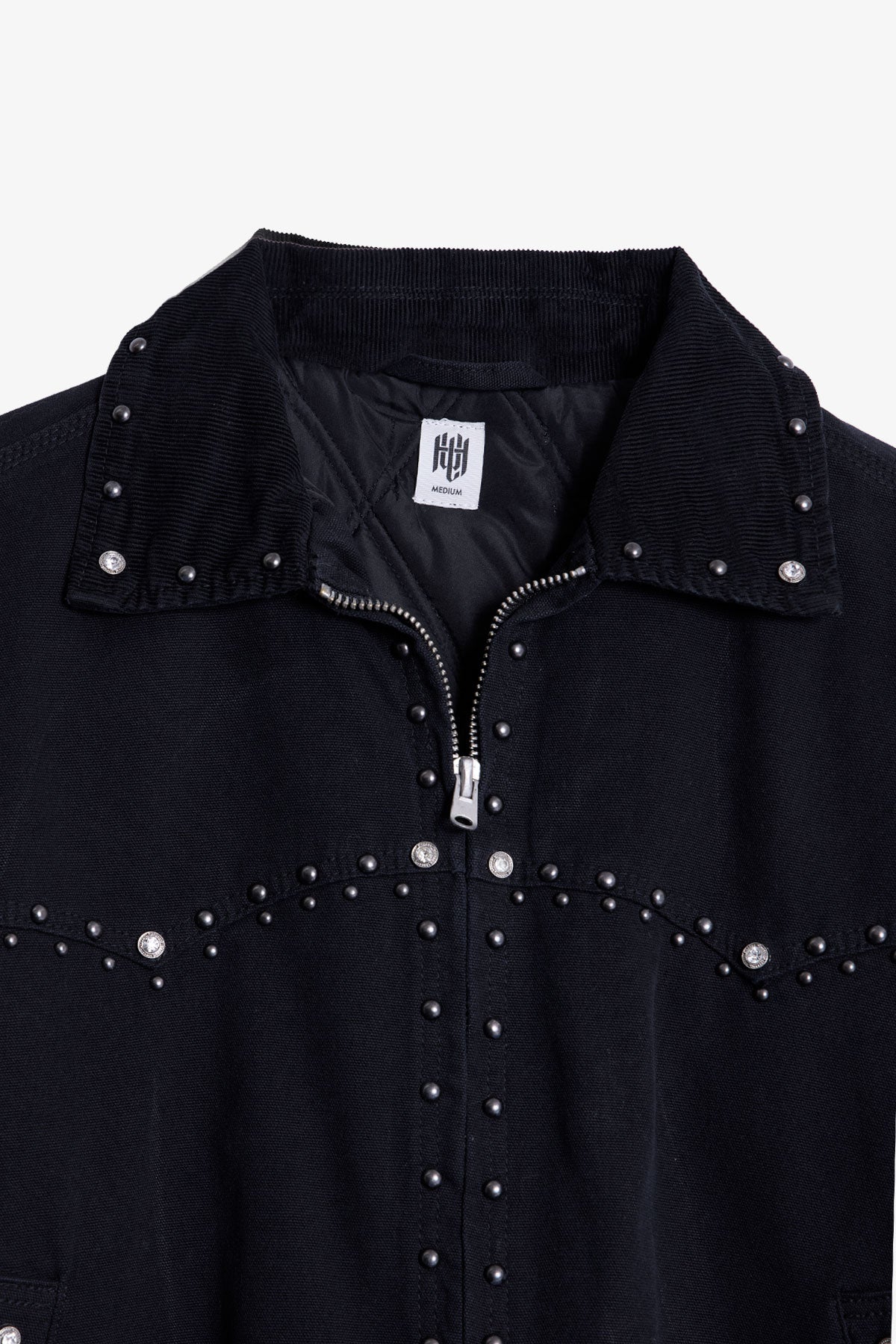 Studded Work Jacket - Washed Black | mnml | shop now