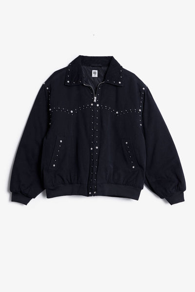 Studded Work Jacket - Washed Black | mnml