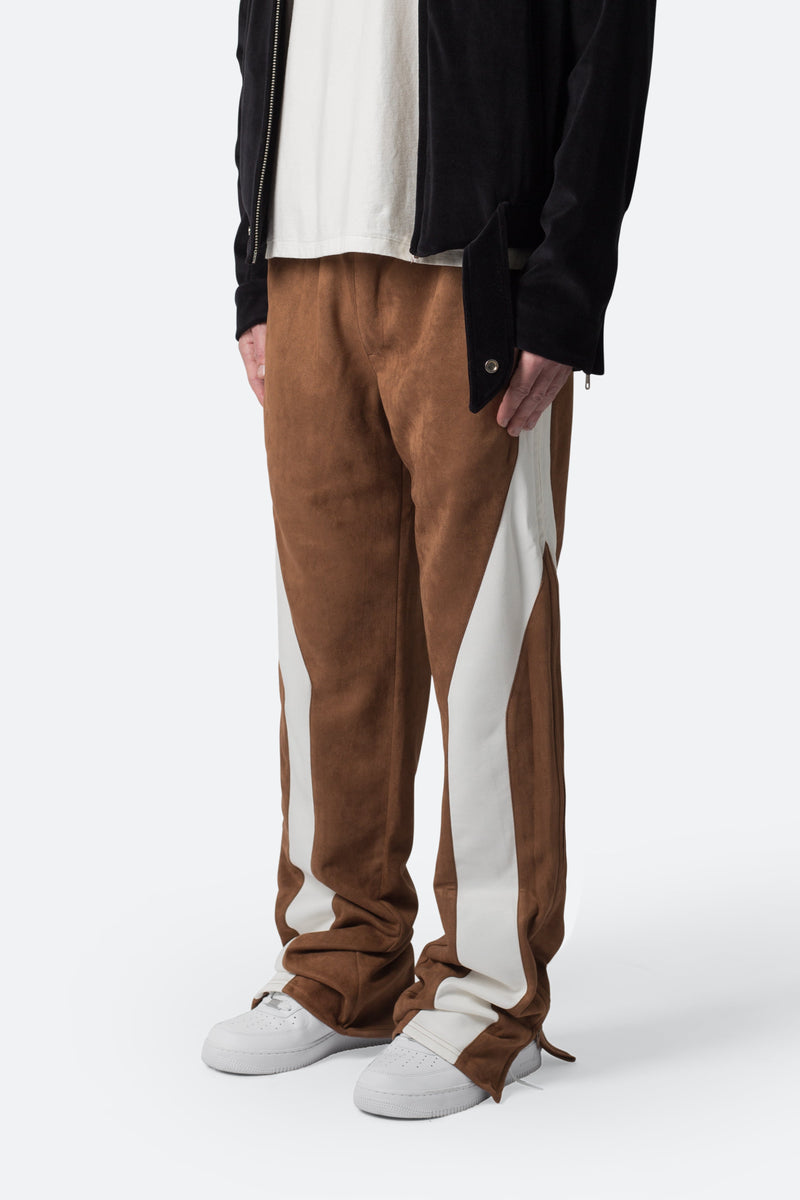 Suede Drawcord Pants - Brown | mnml | shop now