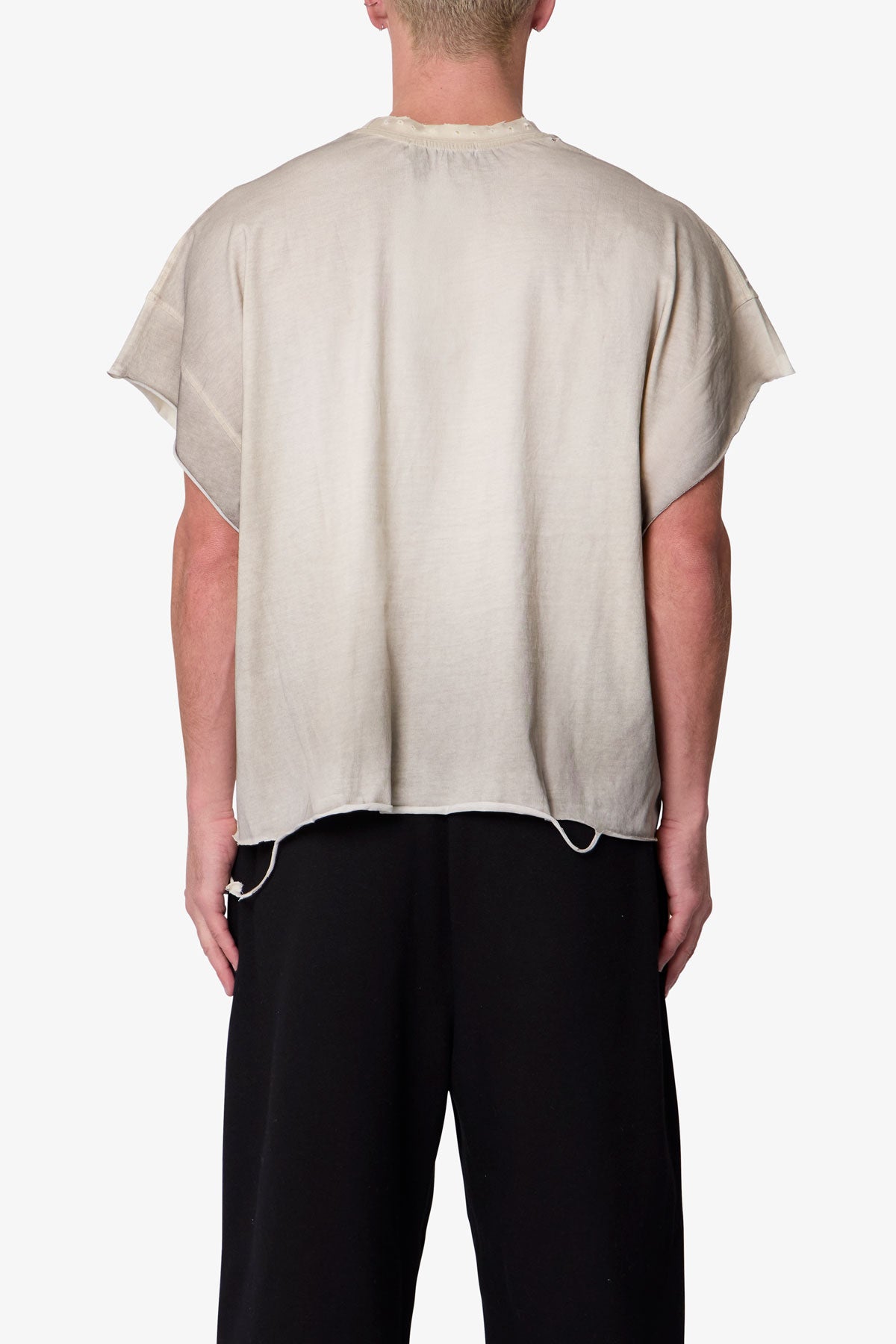 Tattered Cut Off Tee - Off White | mnml
