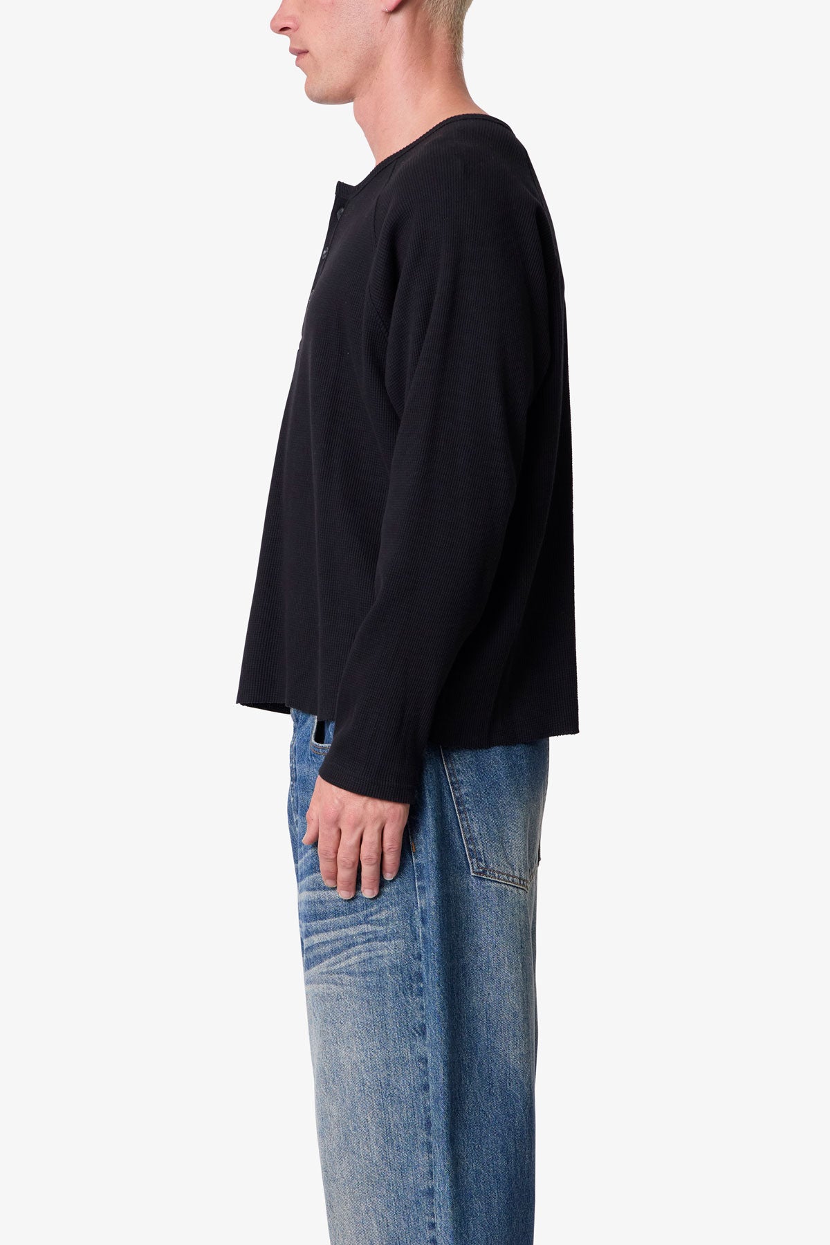 マ*ク様 SEE SEE THERMAL HENLY LS TEE Thermal Henley L/S Tee - Black | mnml