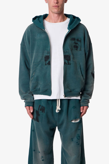 Thermal Lined Terror Zip Up Hoodie - Green