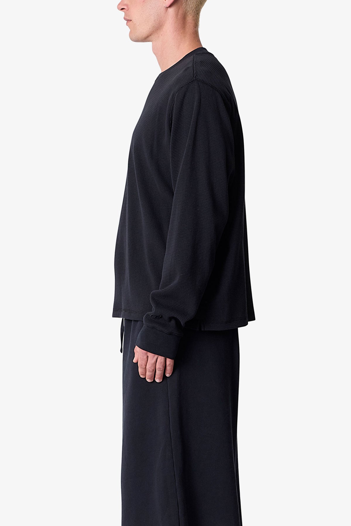Thermal Long Sleeve Tee - Black | mnml