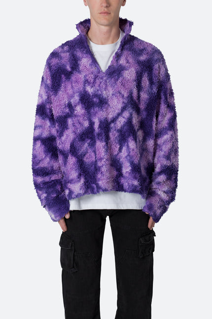 Pull en sherpa tie-dye - Violet