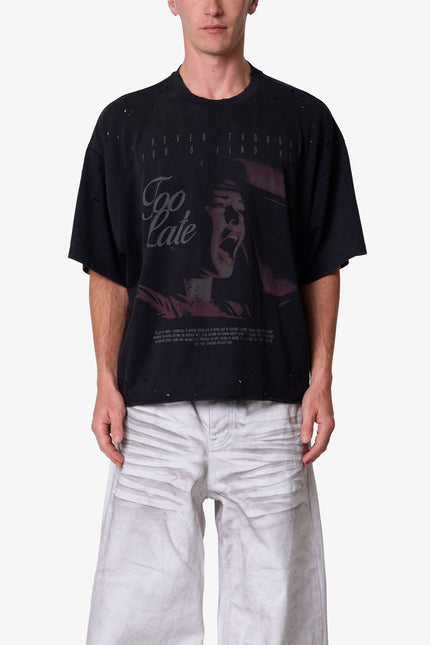 Too Late Tee - Washed Black