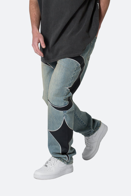 Tribal Patched Denim - Blue/Black