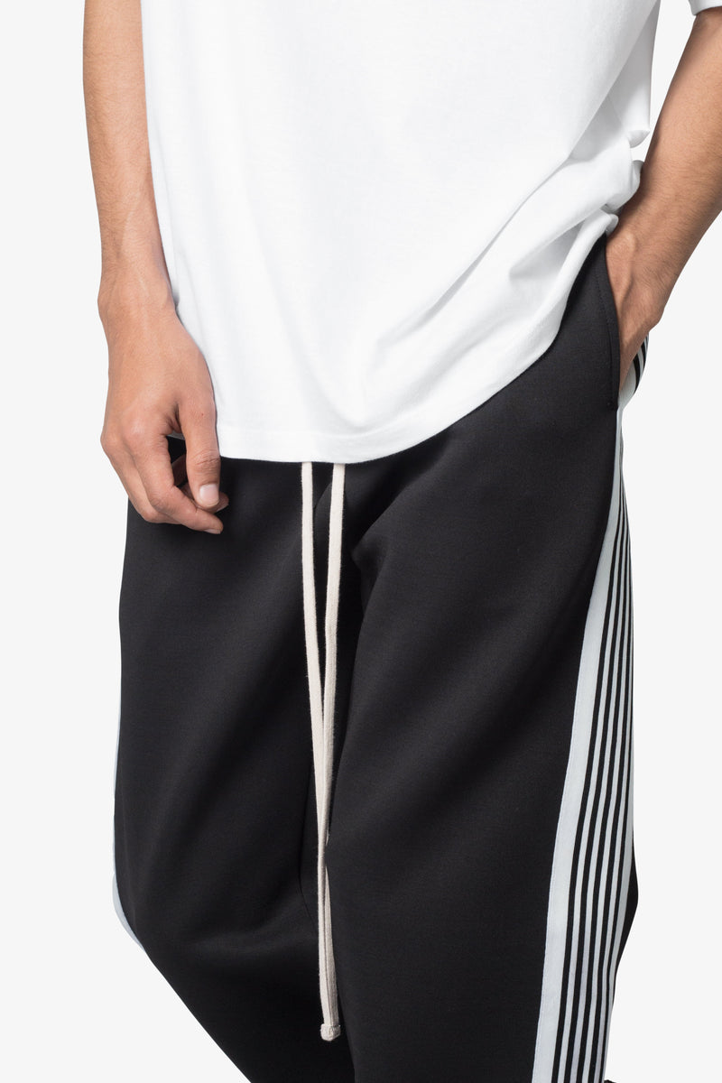 Tricot Side Stripe Pants - Black | mnml | shop now