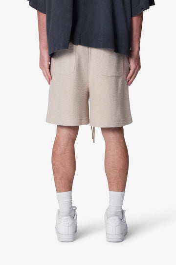 Tricot Striped Sweatshorts - Tan