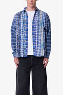 Camisa de franela estilo esmoquin vintage - Azul/Multicolor