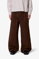 Pantalón de sarga de corte recto - Marrón