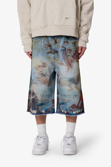 Ultra Baggy Angel Denim Shorts - Multi
